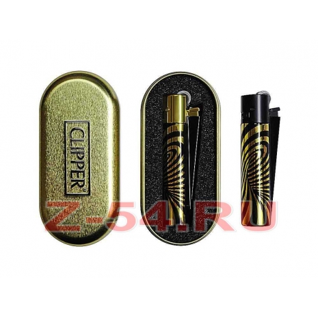 Зажиг. Кремниевая CLIPPER PSYCHEDELLIC GOLD  (CM0S106)  металл0