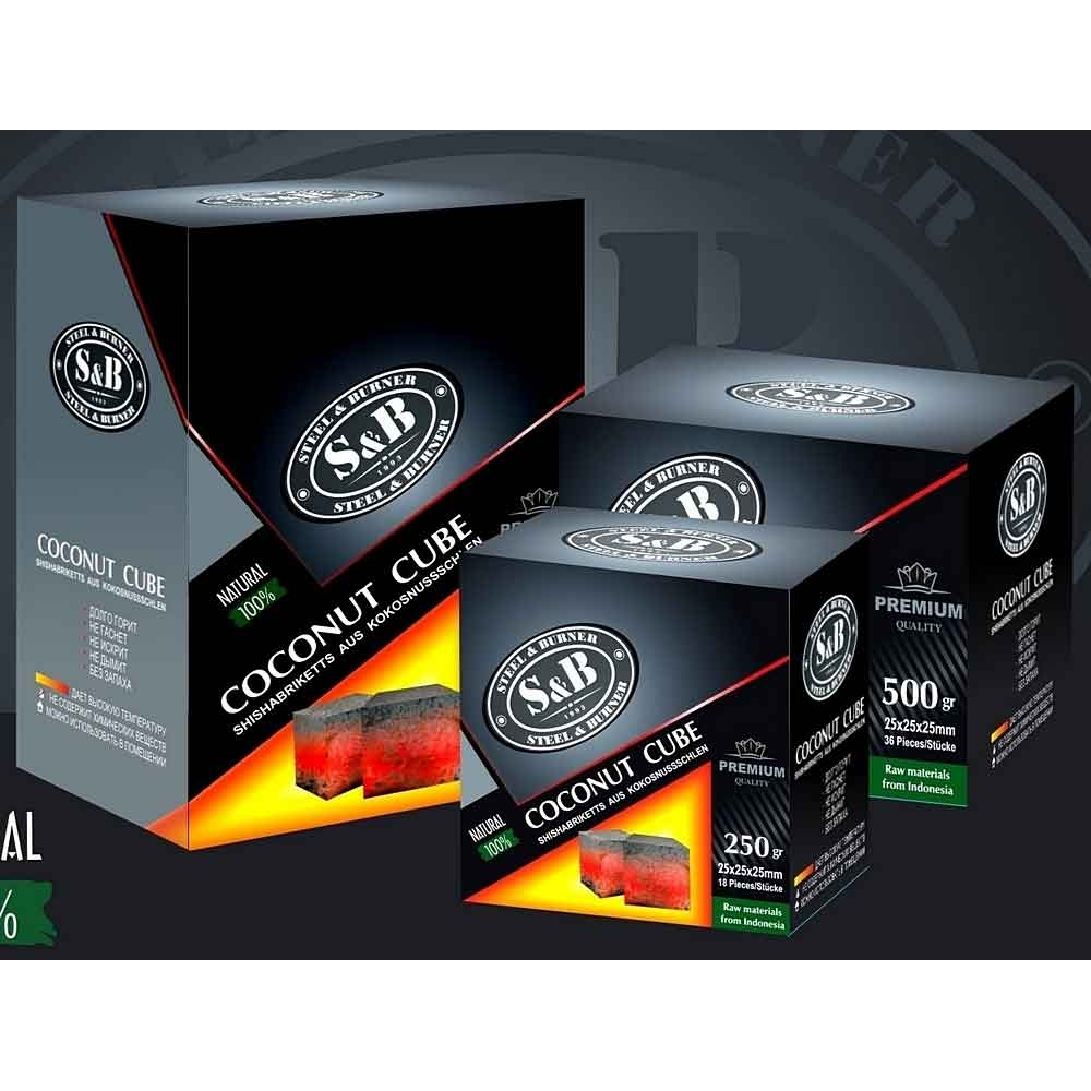 Уголь для кальяна S&B (12 кубиков 25*25*25 мм)0